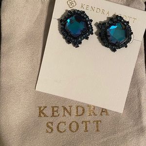 Kendra Scott Navy Gunmetal Abelia Earrings